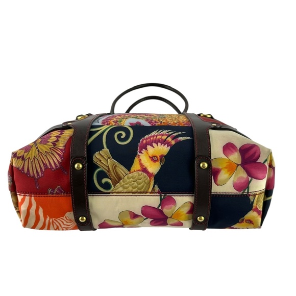 Genuine SALVATORE FERRAGAMO Multicolor Nylon Animal Print Tote Bag Made In Italy - Picture 10 of 15